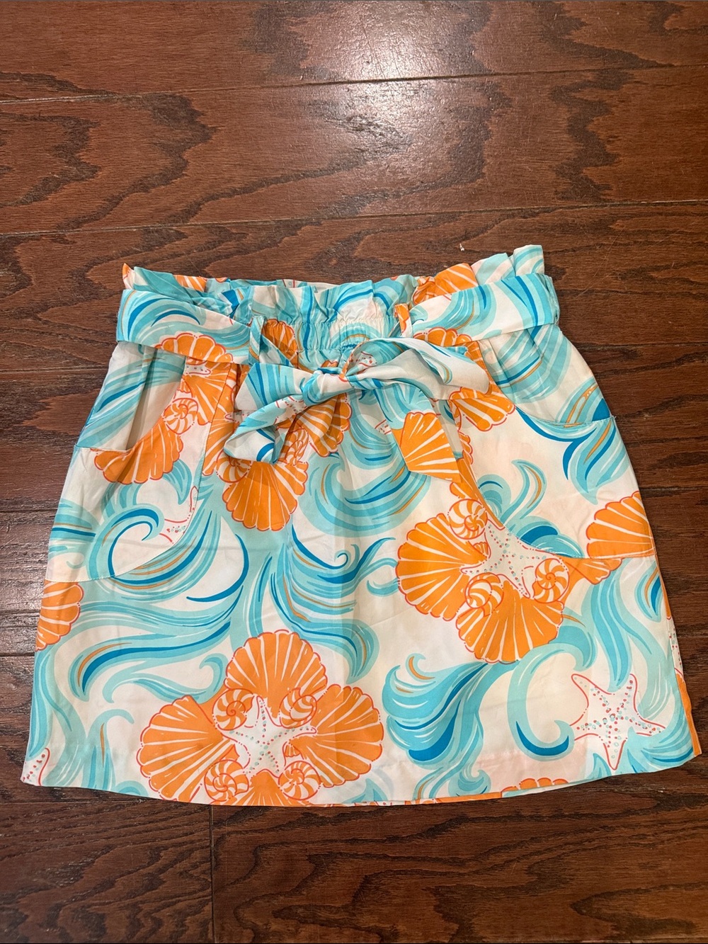 Lilly Pulitzer belted 100% silk “Do Not Wave” skirt, small - Picture 2 of 9